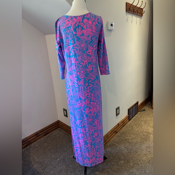 Lilly Pulitzer Floral Pink and Blue Maxi Dress - Picture 2 of 7